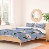 Deny Designs 3pc Full/Queen Reves et Histoires Cute Little Flowers on Blue Duvet Set Blue: Microfiber, Botanical Pattern, 300 Thread Count - 2 of 3
