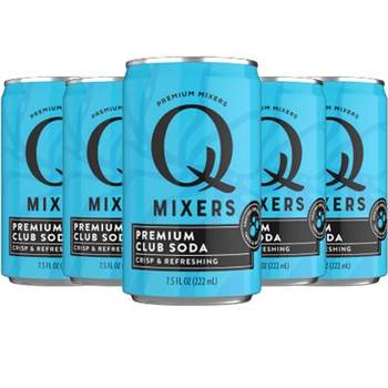 Q Mixers Club Soda, Premium Cocktail Mixer Made with Real Ingredients 7.5oz Cans | 5 PACK