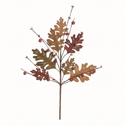 Transpac Wood 18.9 in. Multicolor Harvest Berry and Leaf Spray