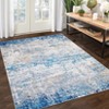 Abstract Machine Washable Rug with Rubber Backing for Living Room Stain Resistant Accent Rug Low Pile Ultra Soft Non Slip Rug - 2 of 4