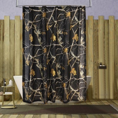 Realtree AP Black Camouflage Shower Curtain - 72" x 72" Inches