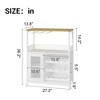 Coucheta 3-Tier Industrial Wine Bar Cabinet with Detachable Rack, Drawer, Glass and Mesh Door Storage Sideboard - 3 of 4