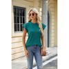 Womens Textured Boluse Crew Neck Cap Sleeve Tops Womens Tunic Blouse Summer Casual T Shirt - 3 of 4