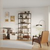 6-Tier Oval Bookshelf, Brown Wooden Tall Bookcase, Open Display Shelf Racks, Standing 6 Shelf Bookcase for Living Room, Bedroom, Home Office - 2 of 4