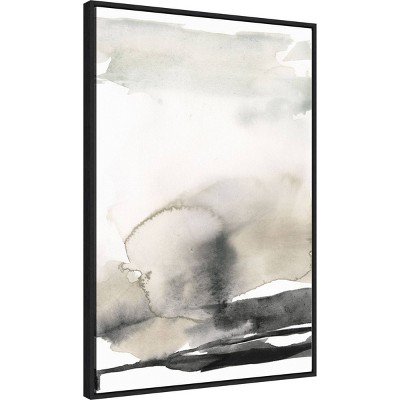 Ebony Horizon Watercolor Canvas Print with Float Frame