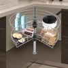 YIYIBYUS 2 Tier Lazy Kitchen Base Cabinet Corner Organizer, 270° Rotating Blind Corner Wire Kidney Shaped Cabinet Mounted - 2 of 4