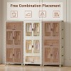 Portable Wardrobe with Magnetic Doors & Wheels, Foldable Wardrobe Storage Organiser with Hanging Rod - 4 of 4
