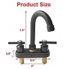 LunaLulinlk Black bathroom faucet, suitable for 2 or 3 mounting holes, basin hot and cold mixer tap - 2 of 4