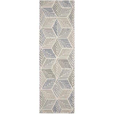 Handmade Gray Diamond Wool Area Rug 8' x 10'