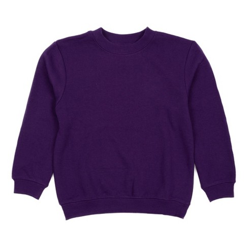 Girls Purple Solid Regular Fit Sweatshirt