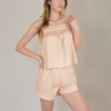 Anna-Kaci Lounge Women's Striped Pajama Set with Ruffle Trim Cami Top and Casual Fit Shorts - 3 of 4
