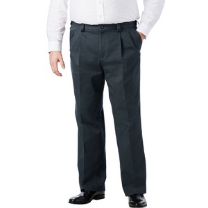 KingSize Men's Big & Tall Relaxed Fit Wrinkle-Free Expandable Waist Pleated Pants - 1 of 4