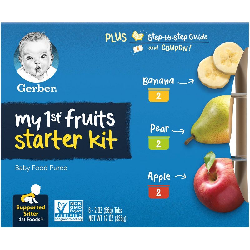 Gerber My 1st Fruits Starter Kit Banana Pear Apple Baby Food Tubs - 6ct/12oz, 4 of 7