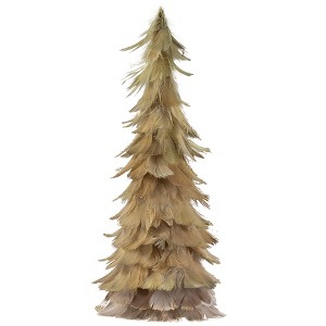 Northlight Small Layered Feathers Cone Tree Christmas Tabletop Decoration - 15.75" - 1 of 4