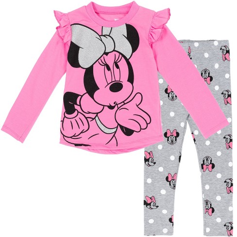 Elastic Waist Minnie Mouse Printed Baby Girl Tights 2 Pack