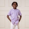 Hope & Henry Boys' Short Sleeve Linen Shirt with Side Vent, Kids - 2 of 4