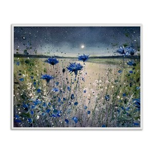 Stupell Industries Moon over Blooming Flowers Framed Giclee Art - 1 of 4
