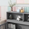 Full Size Floor Bed Frame, Toddler Bed with Bedside Bookcase, Shelves, Opening Guardrails, Modern Wood Floor Bed for Kids Bedroom, Grey - 4 of 4