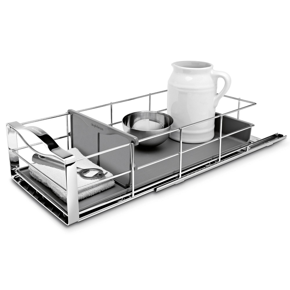 simplehuman 9 Pull-Out Kitchen Cabinet Organizer Stainless Steel Frame