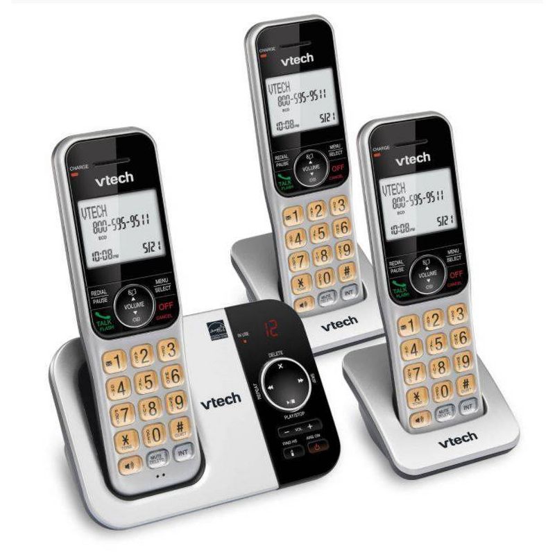 VTech DECT 6.0 Expandable Cordless Phone with Answering Machine - 3 Handsets (CS5329-3), 3 of 6