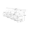134" Modular Chenille Sectional Sofa with Deep Cloud Cushions & Round Bolster Arms, 3 Seater  Couch for Living Room-3irtyhousy - 4 of 4