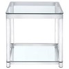 Anne Acrylic End Table with Glass Top and Shelf Chrome - Coaster - 3 of 4
