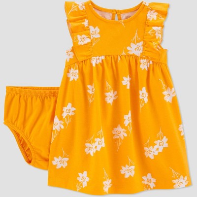 Image of Carter's Just One You® Baby Girls' Floral Dress - Gold 3M
