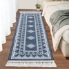 Indoor Tassel Area Rug for Bedroom Living Room - Washable Bordered Farmhouse Carpet, Non-Slip Soft Low Pile Stain-Resistant Mat - 4 of 4