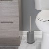 Bath Bliss Toilet Brush with Closing Lid Gray: Polypropylene & Metal, 15.4" Height, Bathroom Cleaning Accessory - 3 of 4