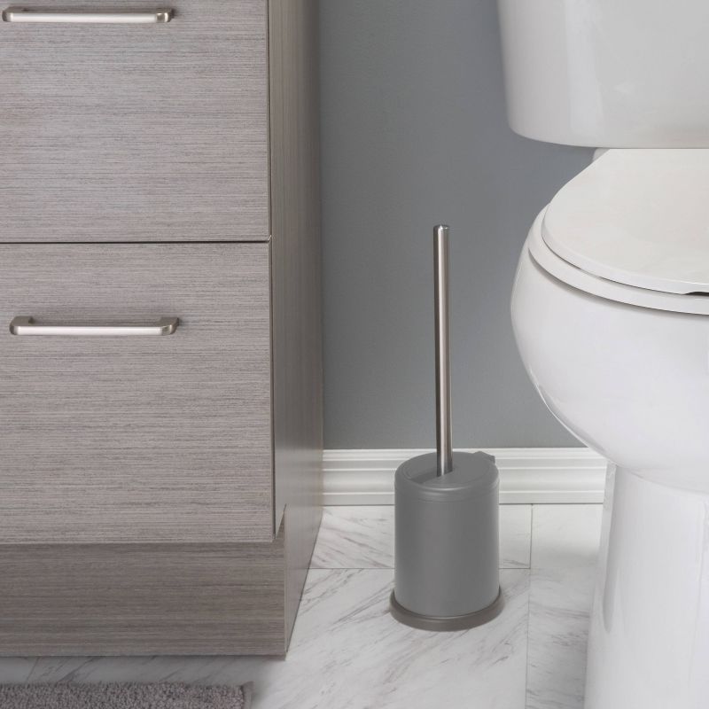 Toilet Brush with Closing Lid Gray - Bath Bliss, 4 of 8
