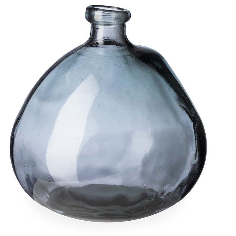 VivaTerra Askew Recycled Glass Balloon Vase, 9", 1 of 3