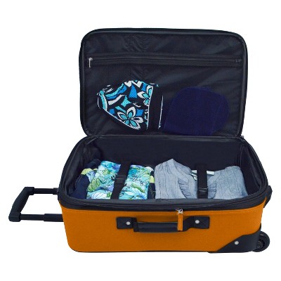 U.S. Traveler Rio 2pc Expandable Carry On Luggage Set - Orange/Mustard, Size: Small, Orange/Yellow