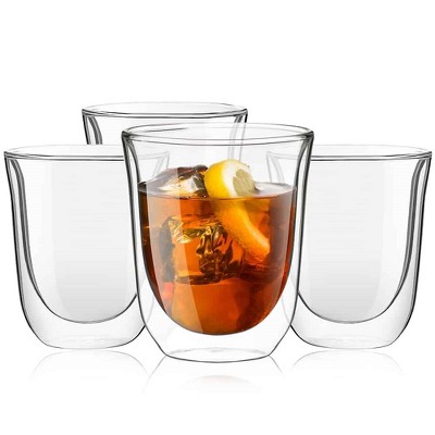 Joyjolt Alain Drinking Glasses Set Of 8 Glass Tumblers. Highball 14oz Bar  Glasses And Lowball 10oz Rocks Glasses Set : Target