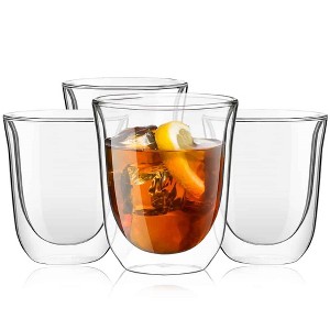 JoyJolt Levitea Double Walled Glass - Set of 4 Tumbler Glassware - 8.4-Ounces - 1 of 4