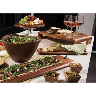 Acacia Wood Reversible Serving and Bed Tray with Handles