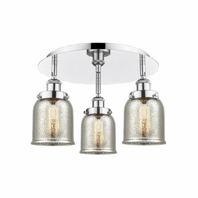 Bell - 3 Light Flush Mount In Art Deco Style-9.25 Inches Tall and 16.75 Inches Wide