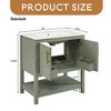 30-Inch White Bathroom Vanity with Ceramic Sink and Versatile Storage - Ideal for Small Bathrooms - Leovsnove - 3 of 4