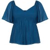 Women's Plus Size Marci Top - poseidon | CITY CHIC - 3 of 4