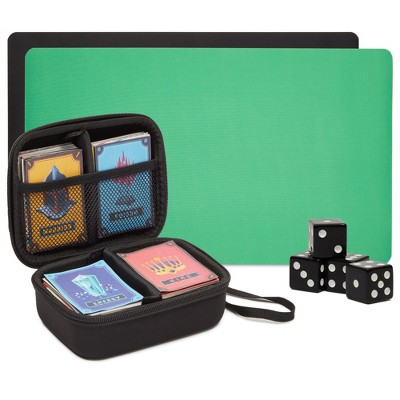 Okuna Outpost TCG Trading Card Carrying Storage Case Box, 2 Dividers, 4 Slots, 2 Game Playing Mats, 4 Dice
