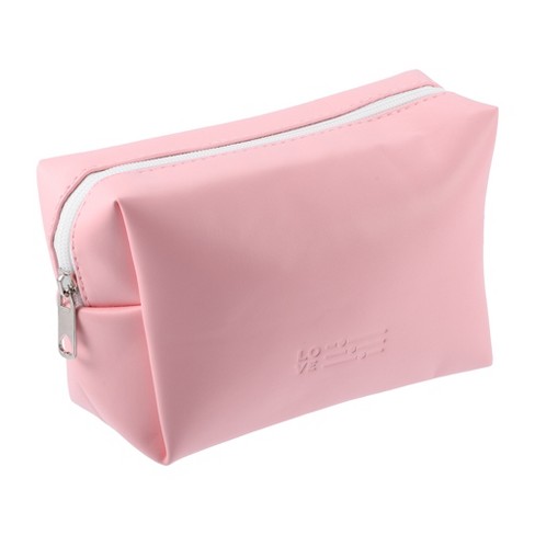 Unique Bargains Pu Leather Waterproof Makeup Bag Cosmetic Case Makeup Bag  For Women L Size Pink 1 Pcs : Target