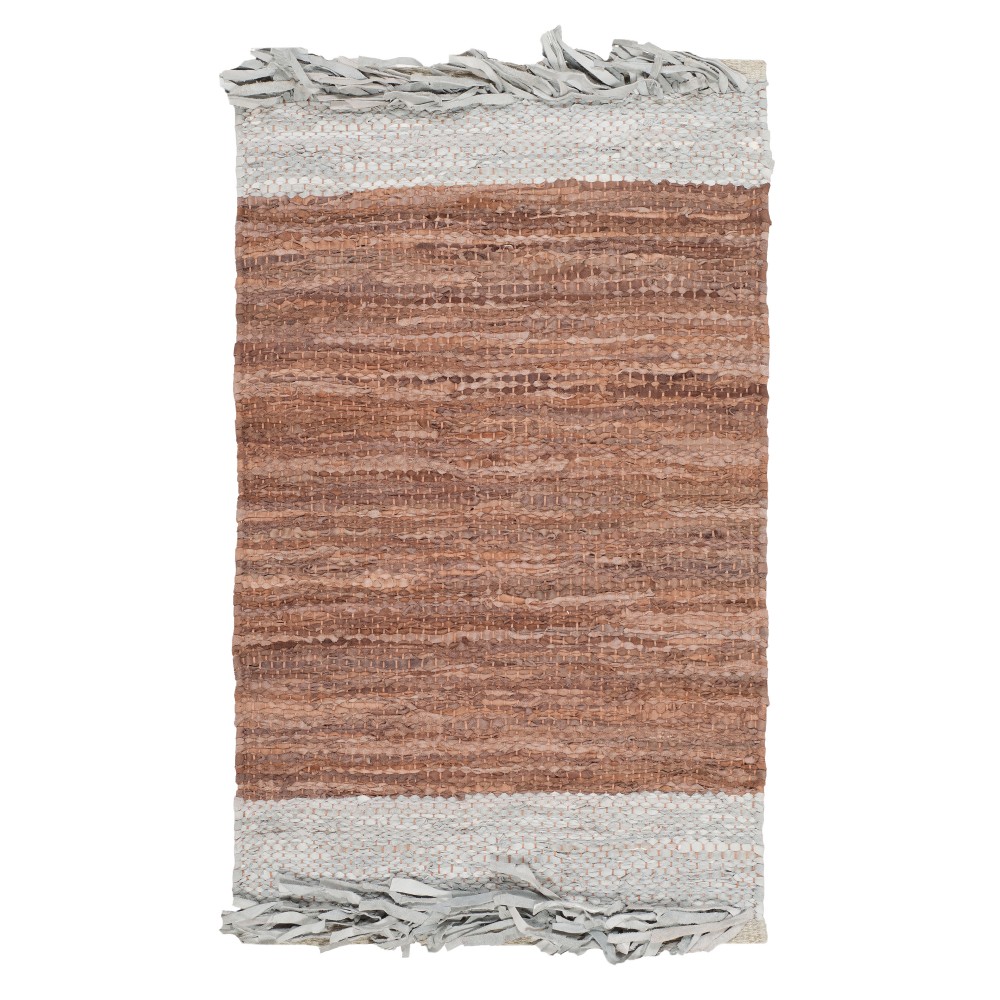 3'x5' Color Block Woven Accent Rug Light Gray/Brown - Safavieh