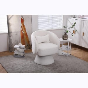Swivel Accent Chair Armchair, Round Barrel Chair in Fabric for Living Room Bedroom - 1 of 4