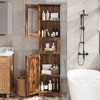 67¡± Tall Narrow Bathroom Storage Cabinet, Slim Freestanding Linen Cabinet with Glass Doors, Drawer & Adjustable Shelf - 4 of 4