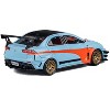 Mitsubishi Lancer Evolution X Varis RHD Light Blue with Black Top and Orange Stripes 1/64 Diecast Model Car by CM Model - 3 of 4