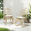 COWLOWN Natural Set of 2 Outdoor PE Wicker Dining Chairs with Washable Cushions, Ideal for Backyard, Poolside, Garden and Patio - 2 of 4