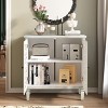 Vintage Display Storage Sideboard with 2 Hollow-Carved Doors, Elegant Accent Cabinet for Living Room, Entryway, or Small Spaces-Panipeachy - 2 of 4