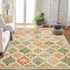 Boho Floral Area Rug , SoftFaux Wool Shag Rugs Farmhouse Washable Anti Slip Large Carpet Rug for Entryway Bedroom Living Room Hallway and Laundry Room - 2 of 4