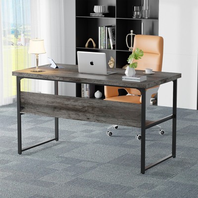 Aheaplus 53'' Computer Desk with Charging Station and Thickened Desktop