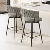 MAYEERTY Swivel Dining Chairs Set of 2 with Cushioned Backrest Counter Stool Metal Legs for Kitchen Office - 3 of 4