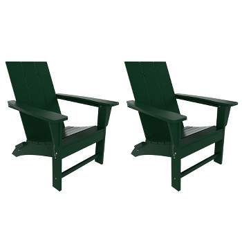 WestinTrends Ashore Modern HDPE Outdoor Patio Folding Adirondack Chair (Set of 2)